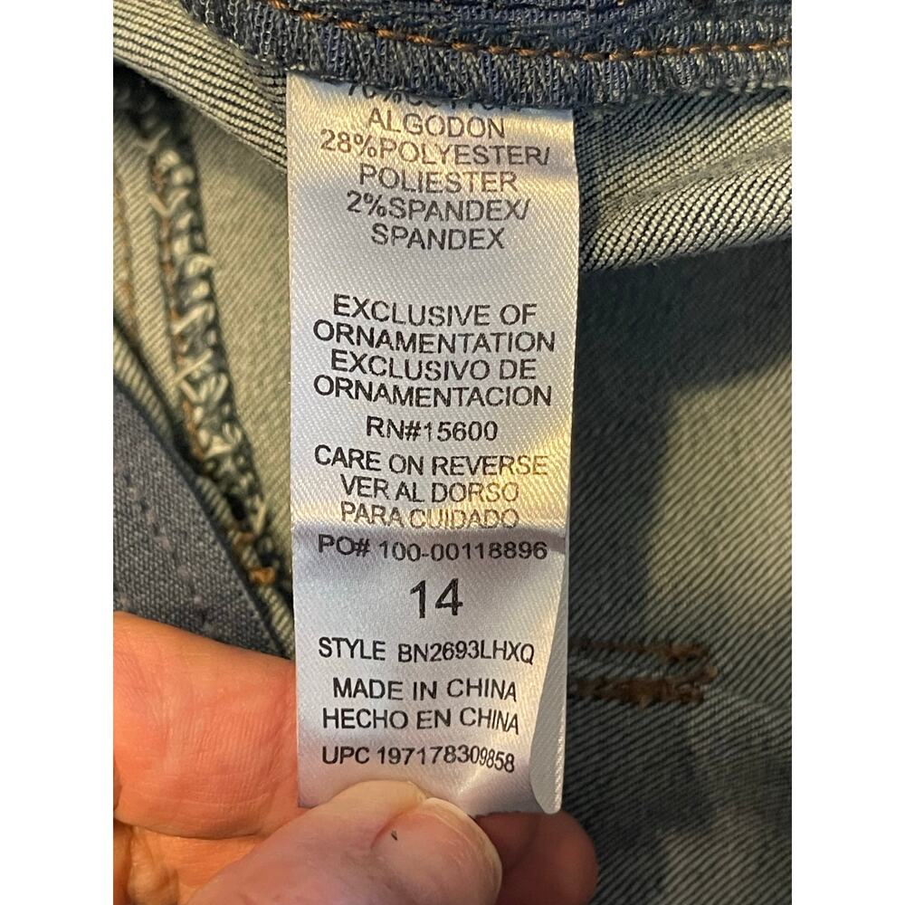 Democracy AB Solution Jeans Women's Sz 14 Blue High Rise‎ Tampered Straight Leg - Picture 13 of 15